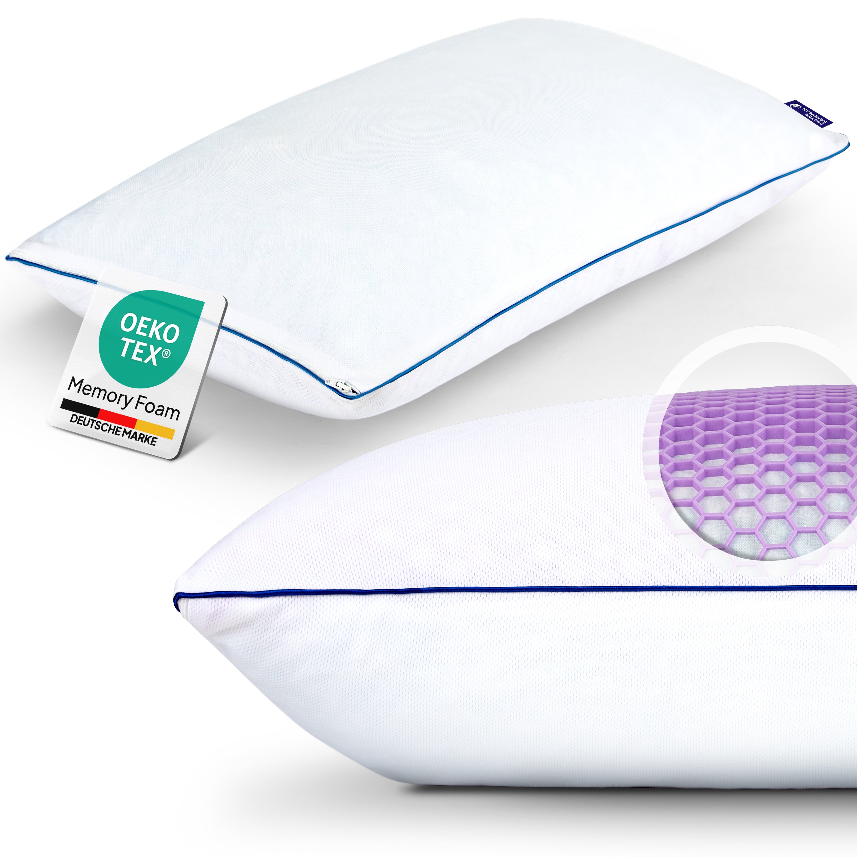 Ergonomisches Nackenkissen aus Viskoschaum, Öko-Tex zertifiziert, Made in Germany – ideal für gesunden Schlafkomfort und Nackenstütze