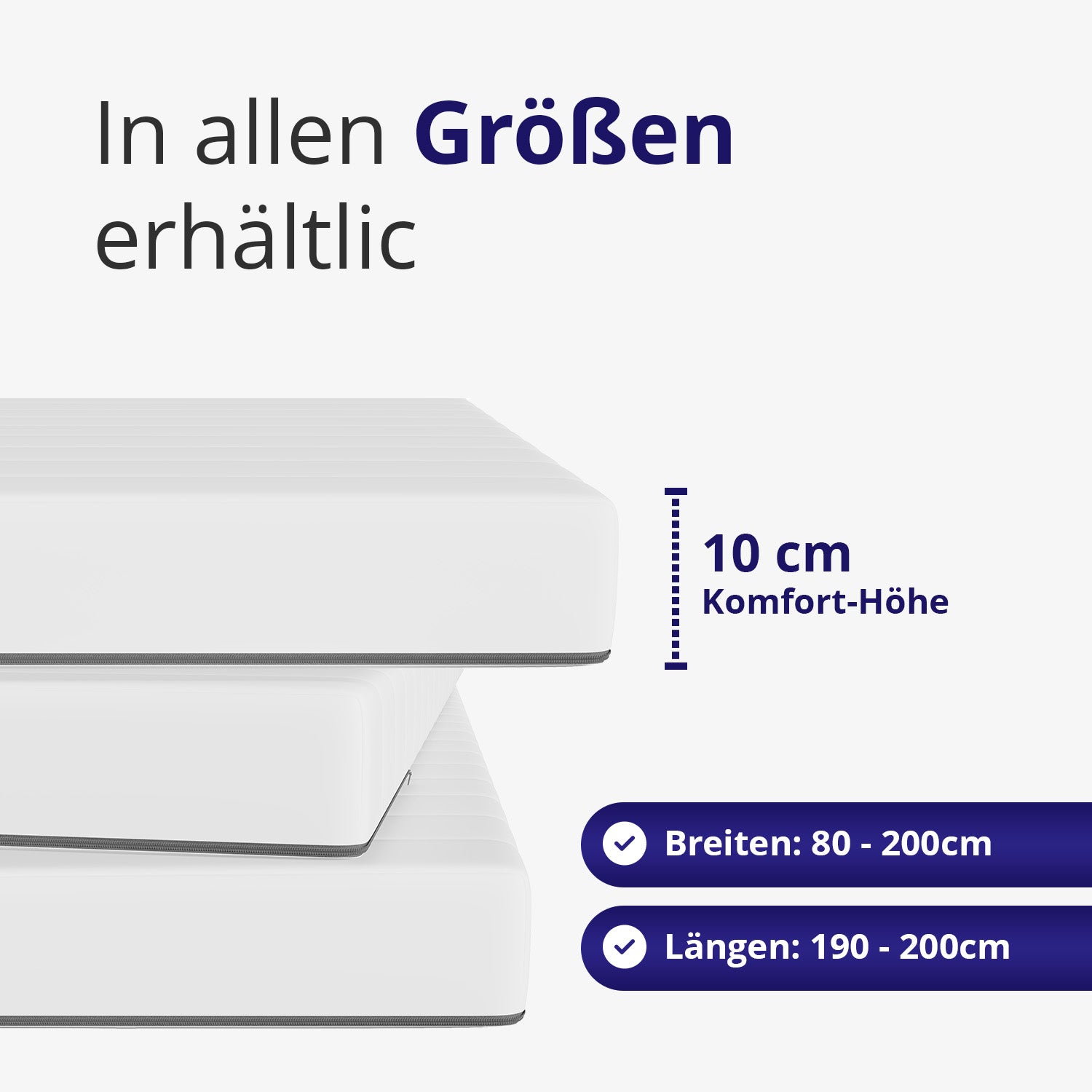 Surmatelas confort premium en mousse froide – épaisseur 10 cm