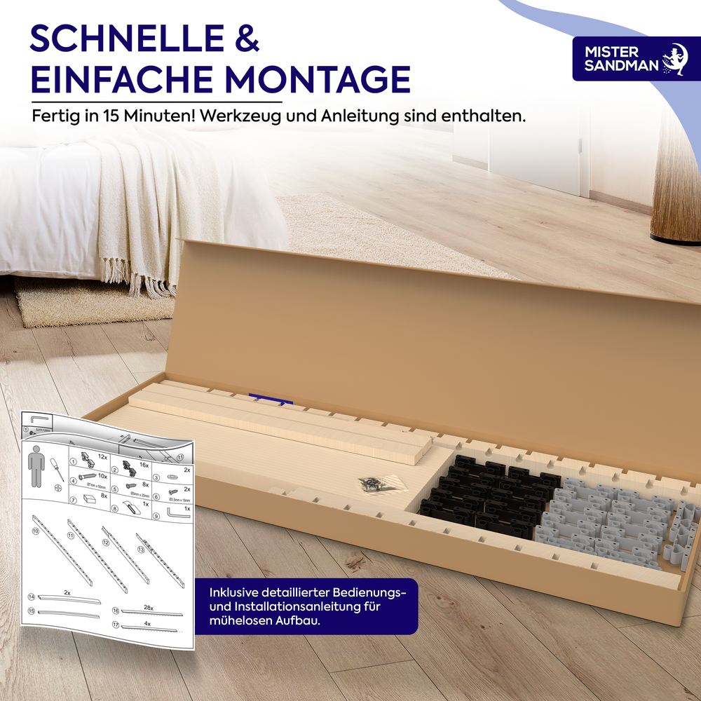 Hover image of Sommier à lattes 7 zones DreamBase en contreplaqué de bouleau